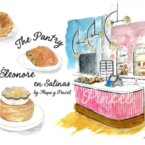 Acuarela del desayuno en Pantry by Eleonore en Salinas